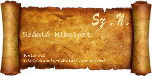 Szántó Nikolett névjegykártya