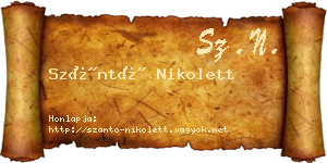 Szántó Nikolett névjegykártya